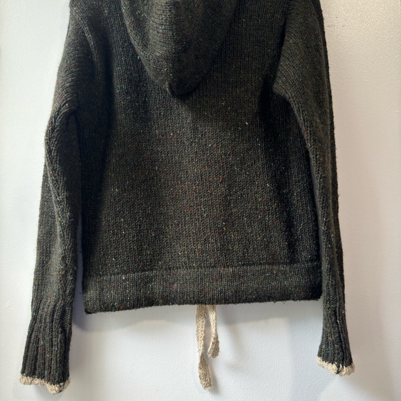 Aran Unisex Sweater Market Wool Hoodie With Pouch Pocket Size XS - Picture 9 of 13
